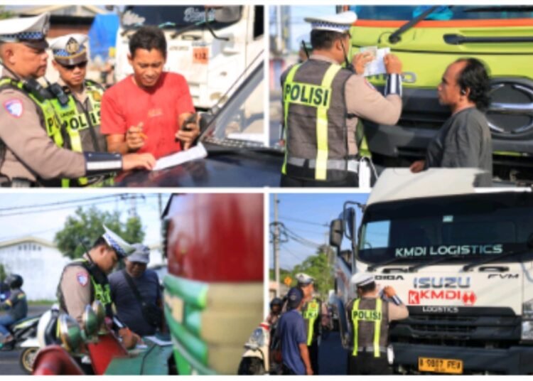 Polres Gresik Tindak Tegas Truk Nakal Langgar Jam Operasional di Pantura !!