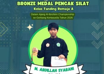 M. ABDILLAH SYABANI, SISWA MAN 1 GRESIK RAIH BRONZE MEDAL PENCAK SILAT SE-GERBANGKERTASUSILA TAHUN 2026