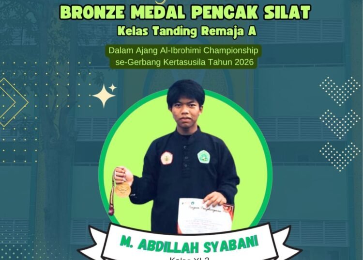 M. ABDILLAH SYABANI, SISWA MAN 1 GRESIK RAIH BRONZE MEDAL PENCAK SILAT SE-GERBANGKERTASUSILA TAHUN 2026