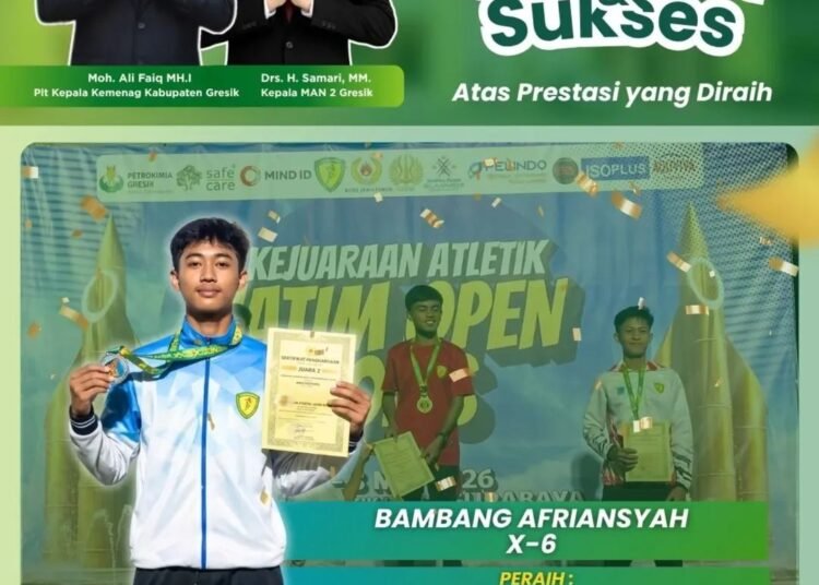 Melesat di Lintasan Atletik: Bambang Afriansyah Raih Juara 2 Lari 800 M Jatim Open 2026