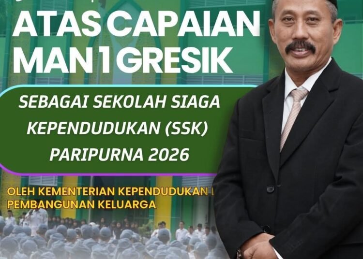 MAN 1 Gresik Raih Penghargaan sebagai Sekolah Siaga Kependudukan Paripurna 2026 dari Kemendukbangga RI