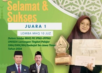 Gharneta Cahya Afina Siswi MAN 1 Gresik Kembali Raih Juara 1 Lomba MHQ 10 Juz Tingkat Jawa Timur