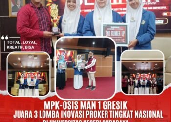 Istimewa !! Tim MPK-OSIS MAN 1 Gresik Raih Juara 3 Lomba  Inovasi Program Tingkat Nasional 