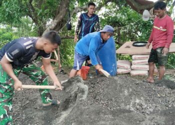Kejar Target, Satgas TMMD Kebut Pengerjaan Bak Tandon Irigasi Pompa untuk Petani