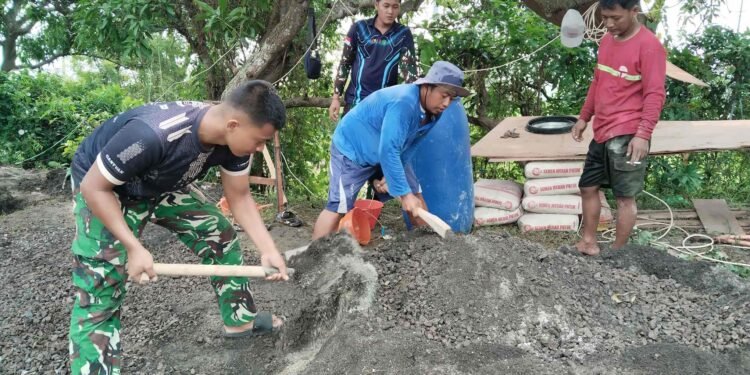 Kejar Target, Satgas TMMD Kebut Pengerjaan Bak Tandon Irigasi Pompa untuk Petani