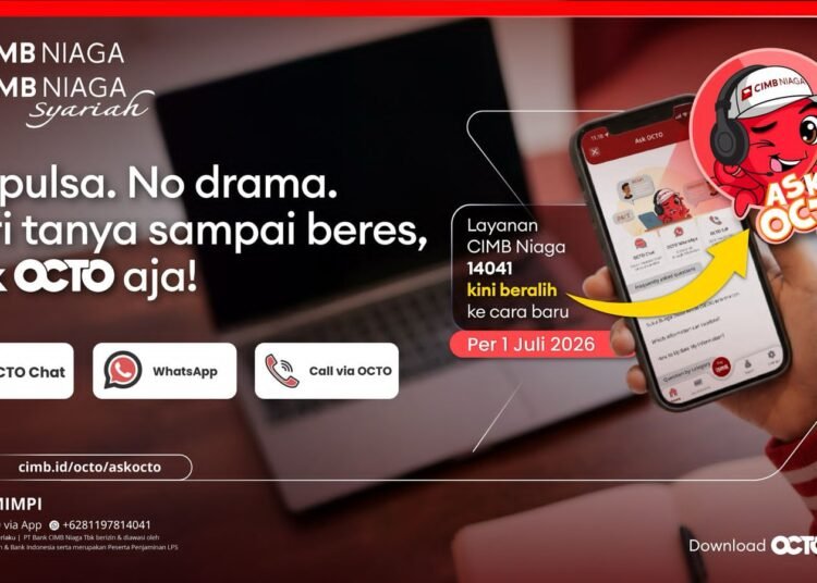 Nasabah CIMB Niaga Kini Bisa Akses Layanan 24 Jam Bebas Pulsa melalui Ask OCTO via OCTO App dan WhatsApp Chat/Call