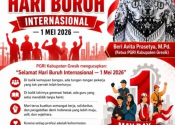 PGRI Gresik: Selamat Hari Buruh “Setiap Keringat adalah Perjuangan, Setiap Pengabdian adalah Kehormatan”
