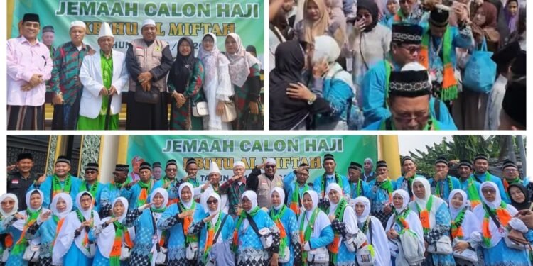 Tangis Haru Warnai Pelepasan Jamaah Haji KBIHU Almiftah dan PT Permata Zain Bungah 