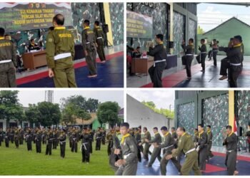 Tingkatkan Profesionalisme, Kodim 0817/Gresik Gelar Ujian Kenaikan Tingkat Pencak Silat Militer