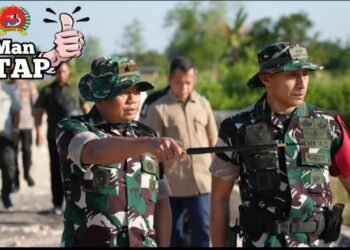 Mantap !! Dandim Gresik Tak Kenal Lelah Turun Langsung Kawal TMMD ke-128 di Desa Slempit Kedamean