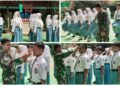 Penuh Semangat !! Satgas TMMD Tanamkan Disiplin dan Jiwa Nasionalisme di SMAN 1 Kedamean