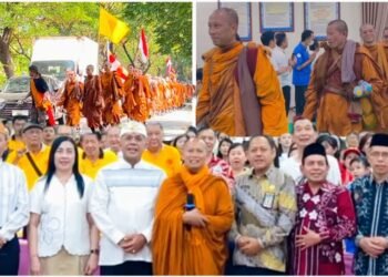 Rombongan Biksu Walk for Peace 2026 dari Indonesia, Thailand, Malaysia dan Laos Singgah di Kanwil Kemenag Jatim