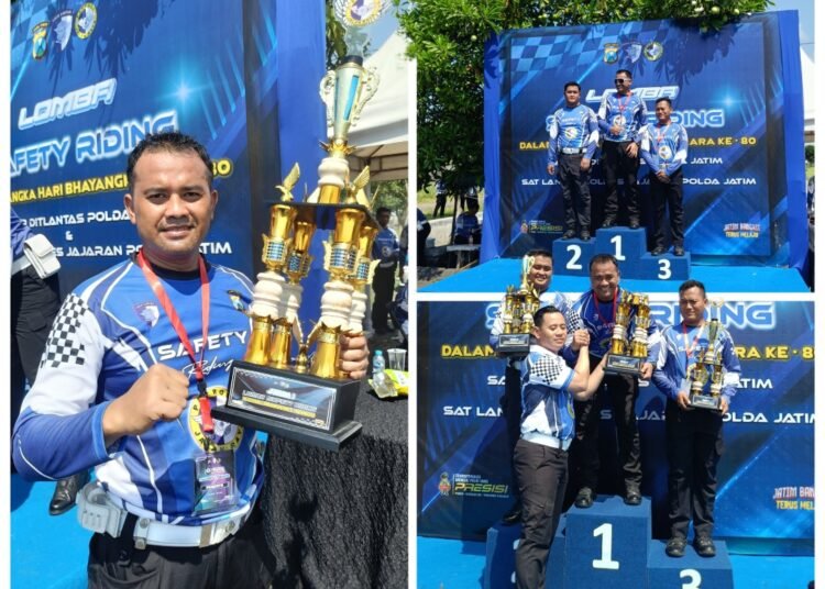 Terbaik se-Jawa Timur !! Aiptu Bambang Satlantas Polres Gresik Sabet Juara 1 Safety Riding Hari Bhayangkara ke-80