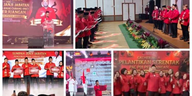 Pelantikan PAC PDIP se-Kabupaten Gresik, Gedung Nasional Indonesia Merah Menyala !!