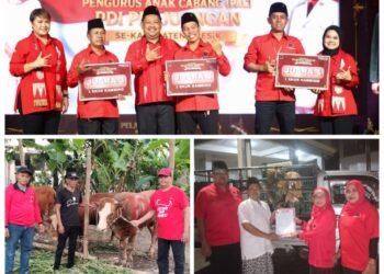Ketua DPC PDI Perjuangan Gresik Salurkan Hewan Kurban untuk Ponpes dan Masyarakat