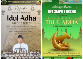 Ketua MKKS sekaligus Kepala UPT SMPN 1 Gresik Ucapkan Selamat Hari Raya ldul Adha 10 Dzulhijjah 1447 H