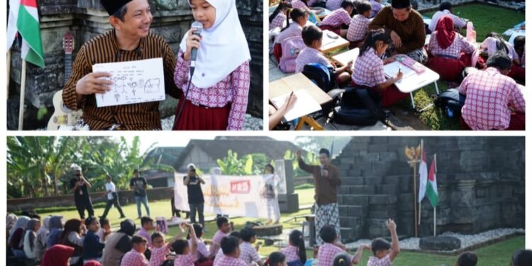 Menggambar Memori Bahagia di Candi Sanggrahan