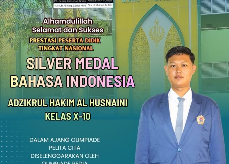 Tekun Belajar dan Bimbingan Guru Antarkan Adzikrul Hakim Raih Silver Medali Olimpiade Bahasa Indonesia Tingkat Nasional