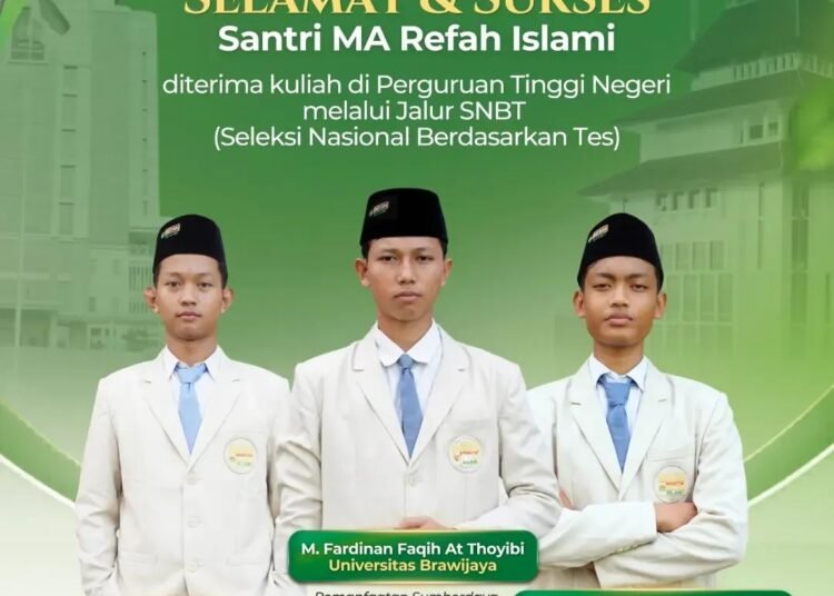 Top !! Lolos Jalur Langit SNBT, Tiga Santri Refah Islami Diterima di Perguruan Tinggi Negeri Ternama