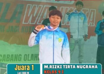 Inilah Tirta, Murid MTsN Gresik Raih Juara 1 Lari 800 Meter di Piala Walikota Surabaya 2026