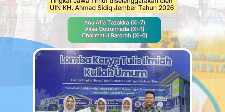 Hebat !! Tim MAN 1 Gresik Raih Juara 1 Lomba Karya Tulis Ilmiah Tingkat Jawa Timur