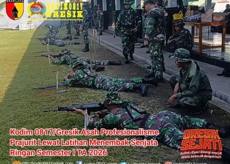 Latihan Menembak Senjata Ringan, Ikhtiar Keras Kodim 0817/Gresik Asah Profesionalisme Prajurit 