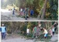 Babinsa Wringinanom Bersama Warga Gotong Royong Ciptakan Akses Jalan yang Aman dan Nyaman