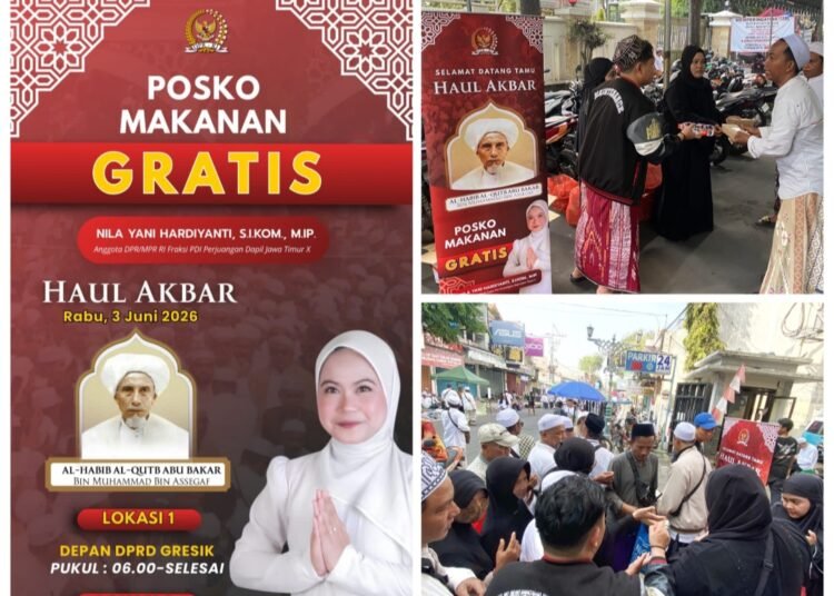 Nila Yani DPR RI Dirikan Posko Makanan Gratis untuk Jamaah Haul Habib Abu Bakar Assegaf di Gresik