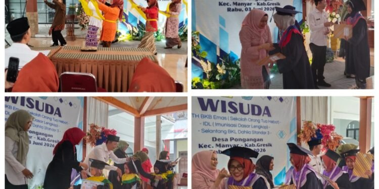 Hebat !! Pemerintah Desa Pongangan Manyar Sukses Gelar Wisuda Tiga Generasi dalam Satu Panggung