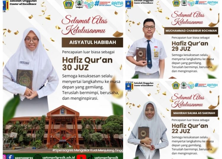 Barakallah Fiikum !! Inilah Para Hafiz Qur’an Terbaik UPT SMPN 1 Gresik 2026