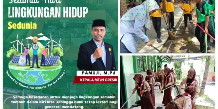 Jumat Bersih MTsN Gresik: Wujud Nyata Peduli Lingkungan dan Pelestarian Adiwiyata Mandiri