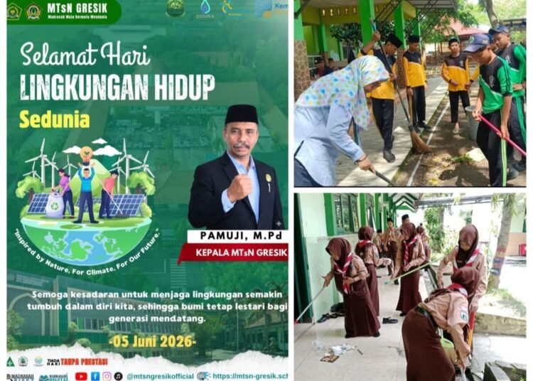 Jumat Bersih MTsN Gresik: Wujud Nyata Peduli Lingkungan dan Pelestarian Adiwiyata Mandiri