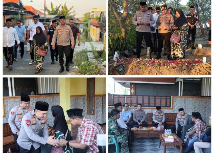 Kapolres Gresik Dampingi Wakapolda Jatim Takziah ke Keluarga Kusaeni, Adik Ipar Pahlawan Buruh Marsinah 