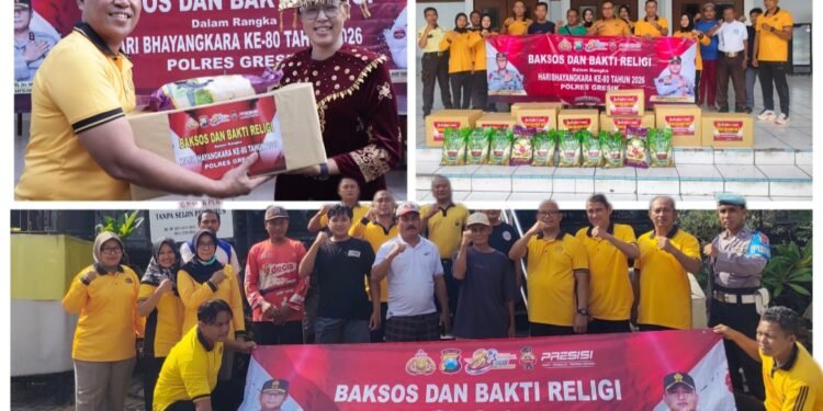 Sambut HUT Bhayangkara ke-80, Polres Gresik Gelar Baksos dan Bakti Religi di Empat Rumah Ibadah