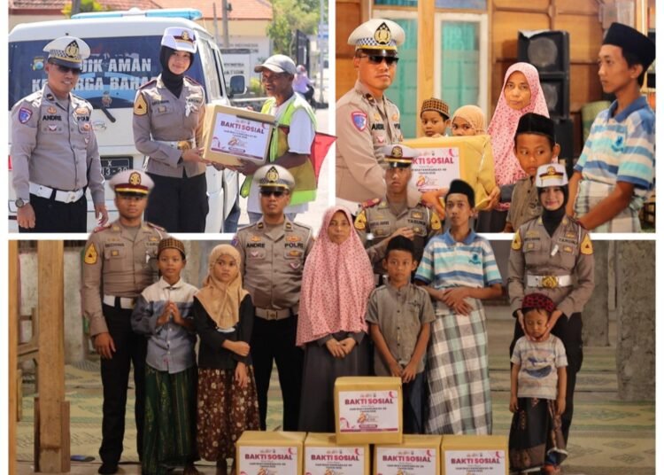 Jumat Berkah, Satlantas Polres Gresik Bersama Taruna Akpol Salurkan Bantuan Sosial untuk Warga dan Panti Asuhan