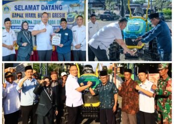 Nyata Manfaatnya !! Wabup Alif Serahkan Bantuan Alsintan dari Kementerian Pertanian RI kepada Gapoktan Gresik