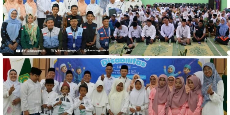 Kolaborasi Nyata Kemenag Gresik Bersama LAZ, Baznas dan FOZ Salurkan 950 Paket Perlengkapan Sekolah untuk Anak Yatim & Disabilitas