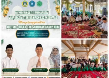 Peringati 1 Muharam, MUI Bersama Pemerintah Kecamatan dan PKK Kebomas Gelar Khotmil Qur’an dan Santunan Anak Yatim