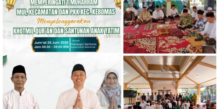 Peringati 1 Muharam, MUI Bersama Pemerintah Kecamatan dan PKK Kebomas Gelar Khotmil Qur’an dan Santunan Anak Yatim
