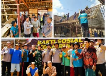 Nurul Hayat Bersama Ipda Purnomo Belajar Baik Gelar Bakti Sosial Bedah Rumah di Lamongan