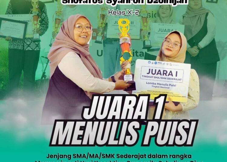 Goresan Karya Penuh Makna Antarkan Shofatus Syahroh Dzulhijah MAN 1 Gresik Sabet Juara 1 Lomba Menulis Puisi Tingkat Nasional