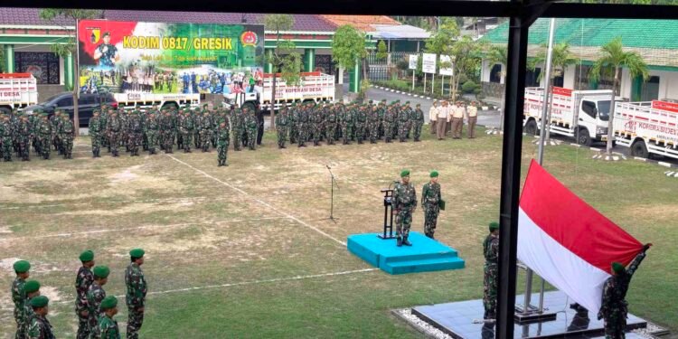 Upacara Bendera Jadi Momentum Perkuat Disiplin dan Jiwa Pengabdian Prajurit Kodim 0817/Gresik
