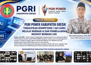 PGRI POWER Kabupaten Gresik Tingkatkan Kompetensi 1.561 Guru Melalui Webinar AI dan Pembelajaran Inovatif Berbasis LMS