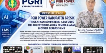 PGRI POWER Kabupaten Gresik Tingkatkan Kompetensi 1.561 Guru Melalui Webinar AI dan Pembelajaran Inovatif Berbasis LMS