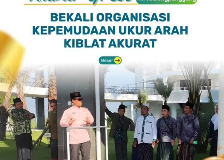 KUA Balongpanggang Kemenag Gresik Bekali Organisasi Kepemudaan Ukur Arah Kiblat yang Akurat