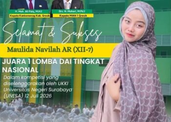 Alhamdulillah, Maulida Navilah AR Siswi MAN 1 Gresik Raih Juara 1 Lomba Dai Tingkat Nasional 