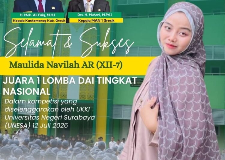 Alhamdulillah, Maulida Navilah AR Siswi MAN 1 Gresik Raih Juara 1 Lomba Dai Tingkat Nasional 