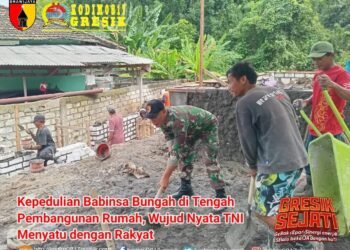 Kepedulian Babinsa Bungah di Tengah Pembangunan Rumah Warga: Wujud Nyata TNI Menyatu dengan Rakyat