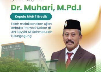 Keluarga Besar Kemenag Ucapkan Selamat Kepada Kepala MAN 1 Gresik Sukses Raih Gelar Doktor