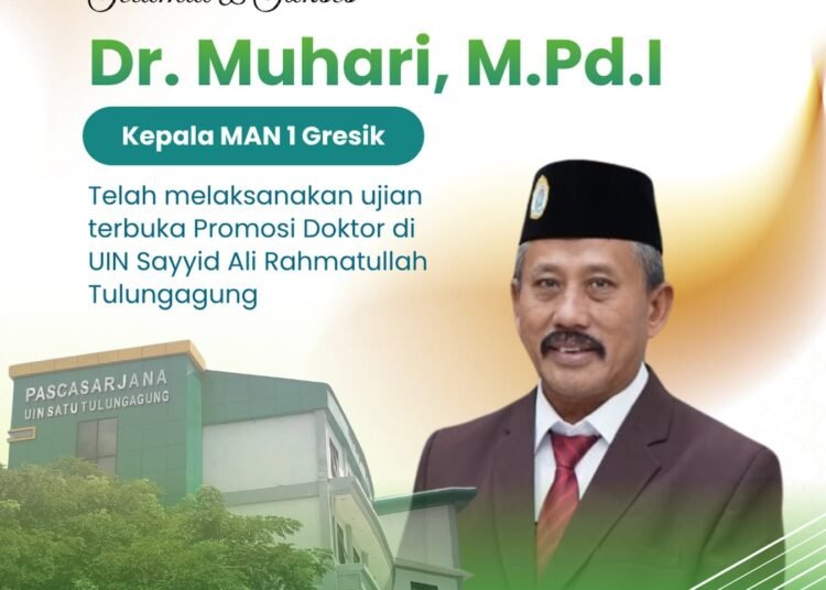 Keluarga Besar Kemenag Ucapkan Selamat Kepada Kepala MAN 1 Gresik Sukses Raih Gelar Doktor